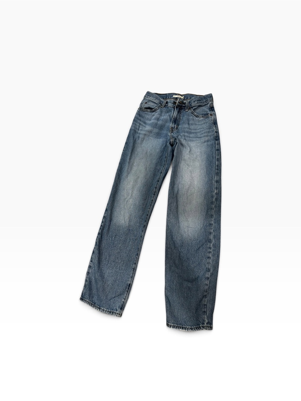 Levi's Straight-Leg Ribcage Washed Blue Jeans